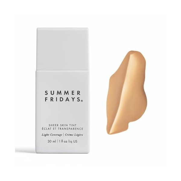 Summer Fridays Sheer Skin Tint - Hydratant avec couleur et acide hyaluronique - Aide à réduire le teint irrégulier de la peau