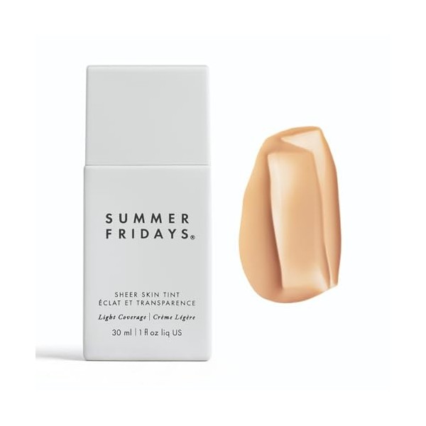 Summer Fridays Sheer Skin Tint - Hydratant avec de la couleur et de lacide hyaluronique - Aide à réduire le teint irrégulier