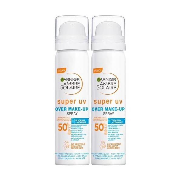 Garnier Ambre Solaire Super UV Over Maquillage Spray SPF 50+ Crème Jour et Nuit