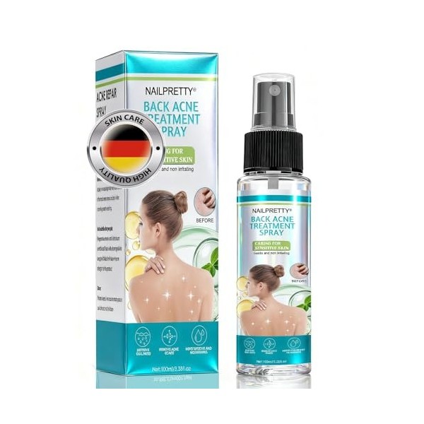 Spray De Traitement De Lacné du Dos,Spray Pour le Dos et Le Corps, Dacné Brume de Soin,Doux pour La Peau,Nettoyage en Profo