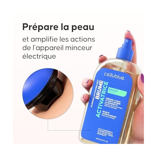 Brume Activatrice Minceur Cellublue – Amplificateur Naturel Brûleur de Graisse – Spray Amincissant avec Ginkgo et Wakamé – Co