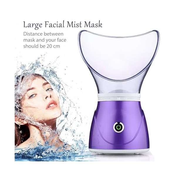 Apstour FS 60 Purple Sauna facial, vaporisateur facial pour les soins cosmétiques du visage, ouvre les pores et hydrate, vape