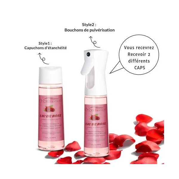Eau De Rose Cheveux 300ml/10oz, Eau De Rose Bio Locks Moisturizer Hydrating Rose Water Spray Rosewater Scalp for Dreadlocks, 
