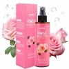 ASYBO Spray deau de rose 180 ml – Spray à la rose de Damas 100 % naturel pur pour le visage, le corps et les cheveux, toniqu