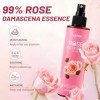 ASYBO Spray deau de rose 180 ml – Spray à la rose de Damas 100 % naturel pur pour le visage, le corps et les cheveux, toniqu