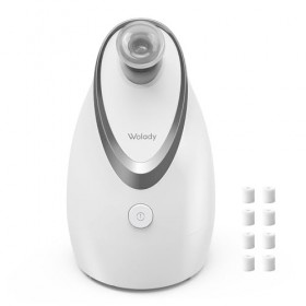 Wolady Vapeur Visage Vaporisateur Sauna Spa Facial Chaude Nano Ionique,Equipé de coton aromathérapie,Réglable Visage Steamer 