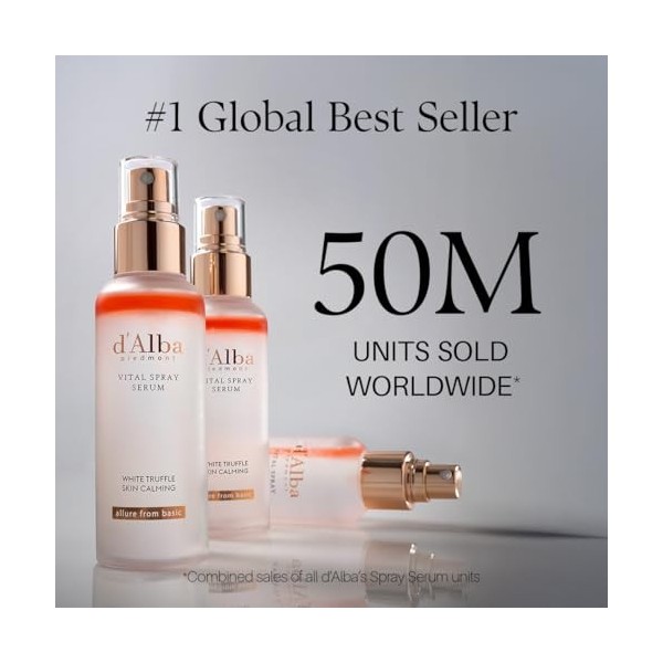 dAlba Vital Spray Serum Sérum à la Italian White Truffle, Soin Végétalien, Revitalisant, hydratant, Apaisant, Spray pour Vis