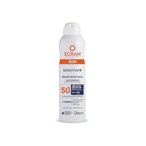 ECRAN® - Brume Protectrice Peaux Sensibles - Très Haute Protection - Technologie vitEox80 - Vitamine E - Protection UVA, UVB,...