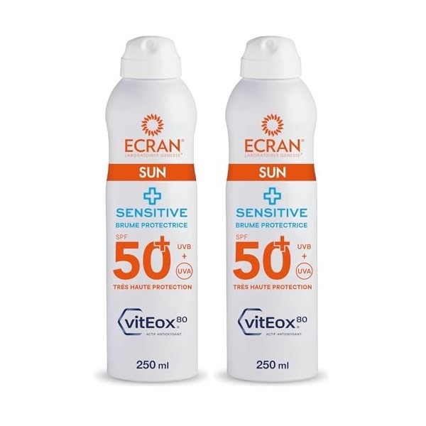 ECRAN® - Brume Protectrice Peaux Sensibles - Très Haute Protection - Technologie vitEox80 - Vitamine E - Protection UVA, UVB,...