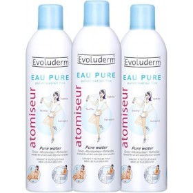 EVOLUDERM - Atomiseur Eau Pure - Origine Naturelle - Végan - Fabrication Française 3 x 400 ml Crème Jour et Nuit