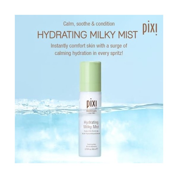 Pixi Beauty Hydrating Milky Mist | Brume Hydratante Intense | Formule Légère à Base d’Ingrédients Apaisants | Hydrate et Adou
