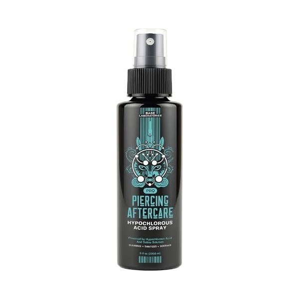 BASE LABORATORIES Spray Dacide Hypochloreux Soins Post-perçage | Hocl Et Solution Saline Pour Piercings | Nettoyant Pour Per