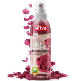 Milva Spray à lEau de Rose et à lHuile de Rose Bulgare - 200 ml Brume Visage et Tonique Hydratant Naturel - Soin Pur Multi-