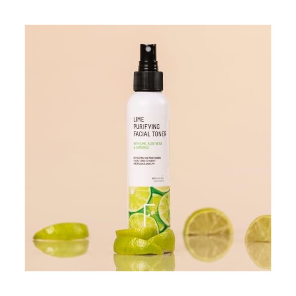 Freshly Cosmetics Lotion purifiante pour rééquilibrer le PH et resserrer les pores Lime Purifying Facial Toner, 100ml