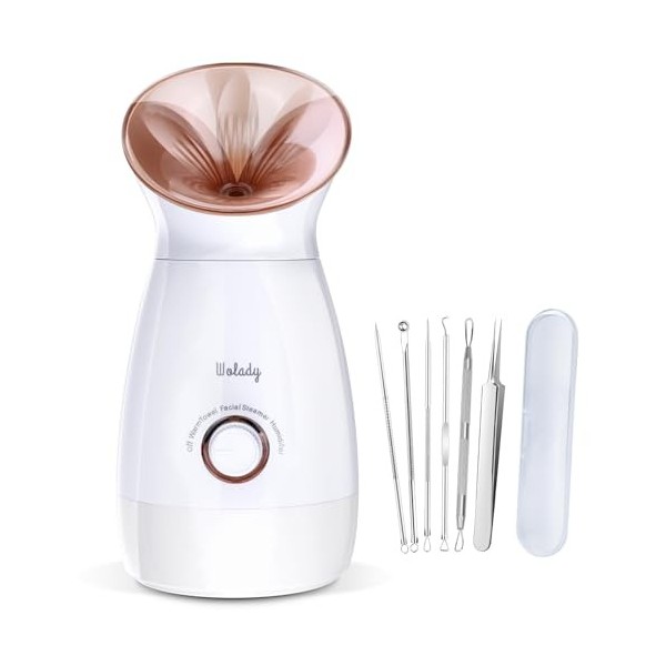Wolady Vapeur Visage Vaporisateur Sauna 3 en 1,Spa Facial Chaude Nano Ionique Visage,Chauffe-Serviettes et Humidificateur, Ap