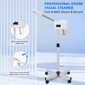 Vapeur professionnel pour le visage, vaporisateur nano ionique, fonction minuterie, appareil vapeur pour le visage, vaporizad
