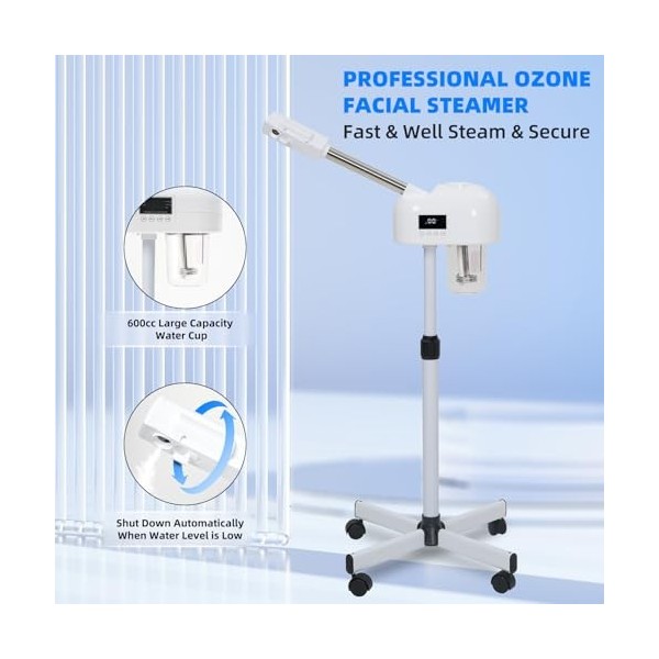 Vapeur professionnel pour le visage, vaporisateur nano ionique, fonction minuterie, appareil vapeur pour le visage, vaporizad