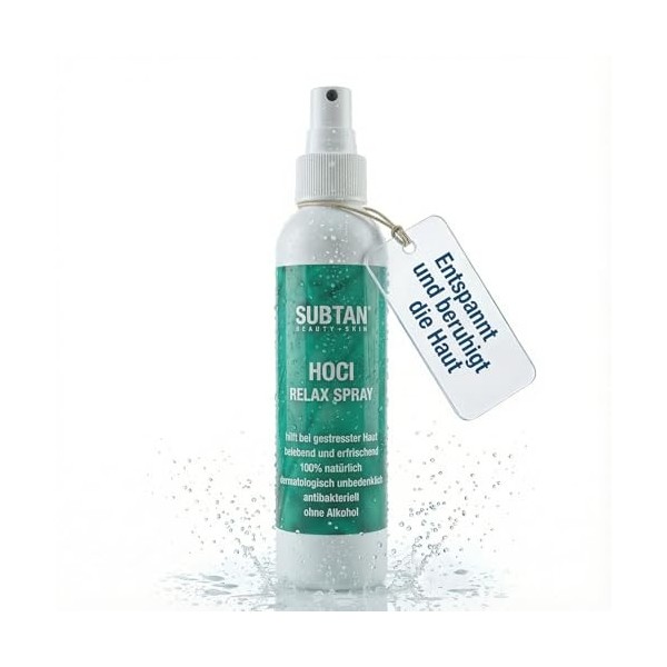 SUBTAN Beauty + Skin Spray relaxant 100 ml – Spray apaisant pour le visage et le corps pour peaux stressées et irritées – San