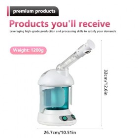 GBKDQQ Vapeur pour le visage : sauna facial nano ionique appareil à vapeur pour le visage, humidificateur chaud, vapeur pour 