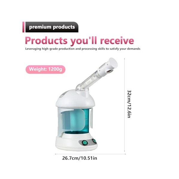 GBKDQQ Vapeur pour le visage : sauna facial nano ionique appareil à vapeur pour le visage, humidificateur chaud, vapeur pour 