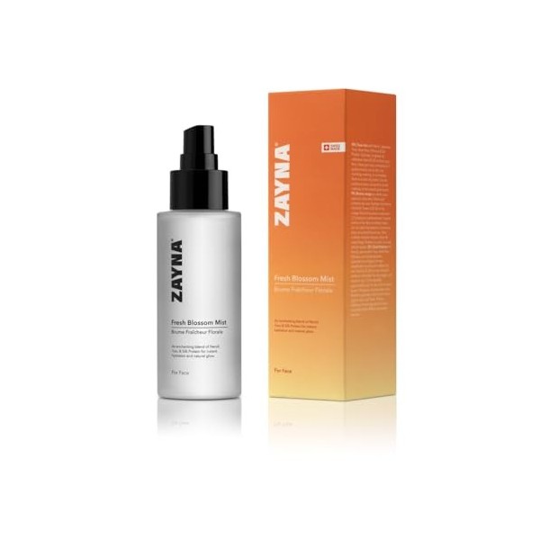 ZAYNA Fresh Blossom Mist 100 ml - Brume visage hydratante au néroli, yuzu et protéines de soie pour une sensation de fraîcheu