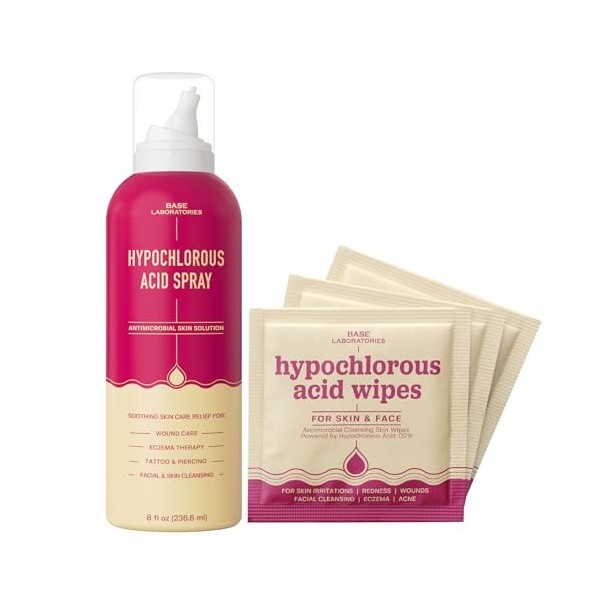 BASE LABORATORIES Lingettes à lacide hypochloreux et spray acide hypochloreux