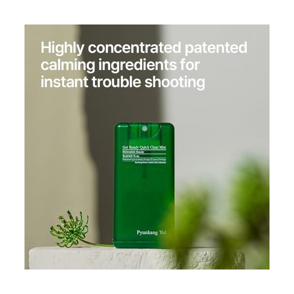 [PKY] Pyunkang Yul Ultimate Get Ready Quick Clear Mist, Brume Apaisante pour Peaux Sensibles avec Cica & Tea Tree, Format Com