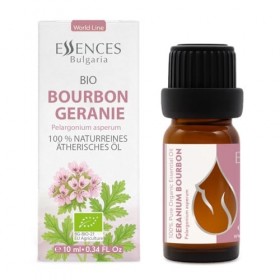Essences Bulgaria Huile Essentielle De Géranium Bourbon Bio 10 ml | Pelargonium Asperum | 100% Pure Et Naturelle | Non Diluée...
