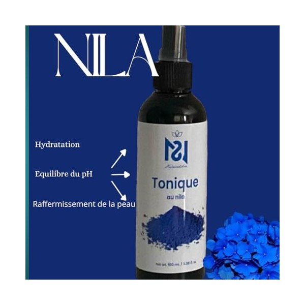 Tonic au Nila du Maroc, Spray naturel biologique à base deau de Rose,de Damas,Nila organic et vitamine E, Hydratant, Éclairc