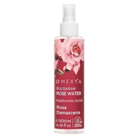 Omexya Rosa Damascena – Spray d’Eau de Rose Naturelle 200 ml avec Acide Hyaluronique – Tonique Visage & Brume Rafraîchissante