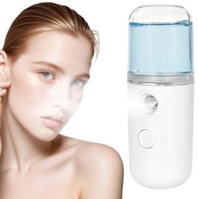 Nano Humidificateur Facial Mini Vapeur de Brume de Visage Portable Vaporisateur de Brume à Main, 30ml USB Vaporisateur Nanopo