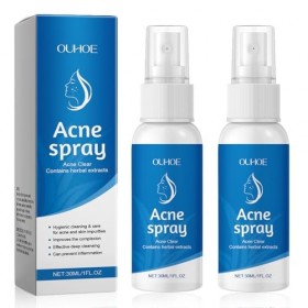 2 Pièces Acide hypochloreux Spray, Spray pour le visage et la peau, sûr pour la peau, à utiliser sur le cuir chevelu sec et a...