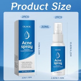 2 Pièces Acide hypochloreux Spray, Spray pour le visage et la peau, sûr pour la peau, à utiliser sur le cuir chevelu sec et a...
