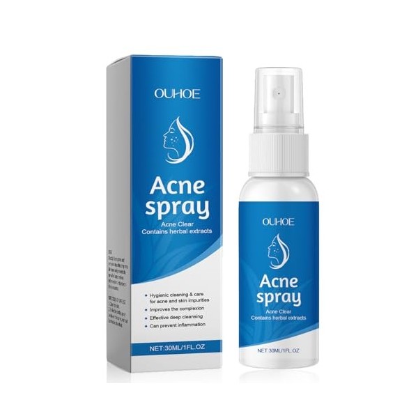 2 Pièces Acide hypochloreux Spray, Spray pour le visage et la peau, sûr pour la peau, à utiliser sur le cuir chevelu sec et a...