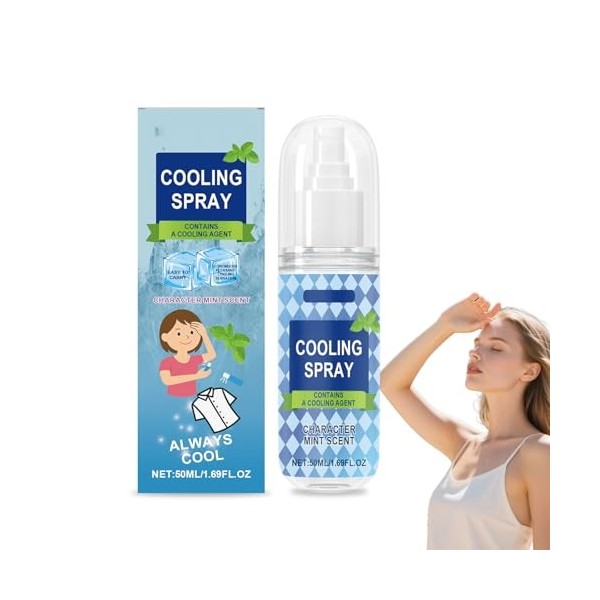 Spray Rafraîchissant 50ml Parfait Pour Lété – Brumisateur Visage & Corps à La Menthe Fraîche, Idéal Randonnée, Sport, Voyage