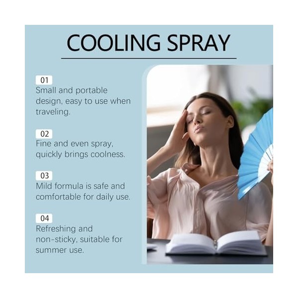 Spray Rafraîchissant 50ml Parfait Pour Lété – Brumisateur Visage & Corps à La Menthe Fraîche, Idéal Randonnée, Sport, Voyage