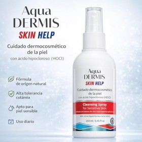 AquaDERMIS Spray Peau Sensible et Abîmée – Soin Naturel au HOCl pour Rougeurs, Irritations, Boutons et Brûlures – Sans Alcool