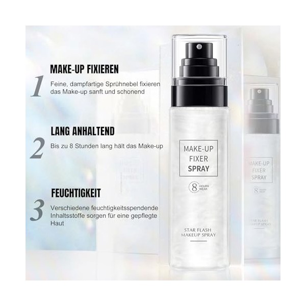 Spray fixant de maquillage, résistant à leau et à la transpiration, hydratant et régulateur dhuile, finition mate pour un v