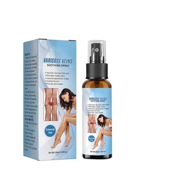 Spray pour Varices - Traitement des Varices et Varicose Veins Spray pour Jambes Légères | Crème Naturelle pour une Circulatio