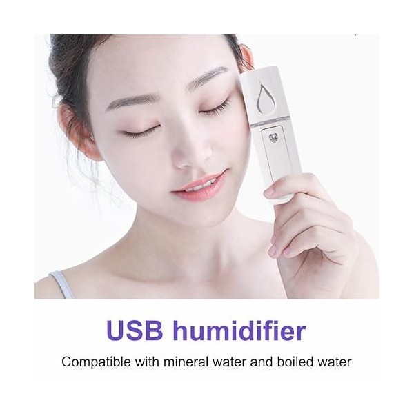 Beavorty Vapeur pour le visage avec nano-spray Humidificateur portable compact et léger