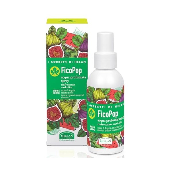 Helan I Sorbetti FicoPop - Spray deau parfumée rafraîchissante et tonifiante pour le corps et le visage à la vitamine C, à l
