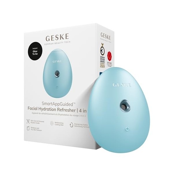 GESKE | SmartAppGuided™ Facial Hydration Refresher | 4 in 1 | Atomiseur deau | Vaporisateur facial | Vaporisation deau | Br C...