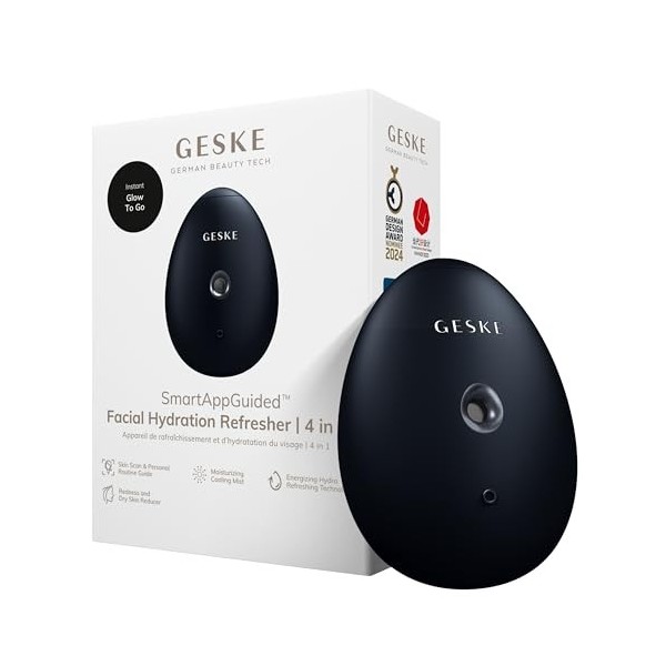 GESKE | SmartAppGuided™ Facial Hydration Refresher | 4 in 1 | Atomiseur deau | Vaporisateur facial | Vaporisation deau | Br C...
