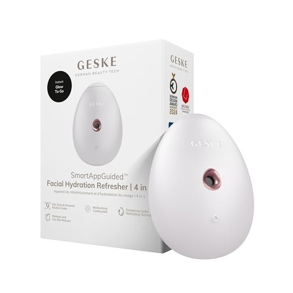 GESKE | SmartAppGuided™ Facial Hydration Refresher | 4 in 1 | Atomiseur deau | Vaporisateur facial | Vaporisation deau | Br C...