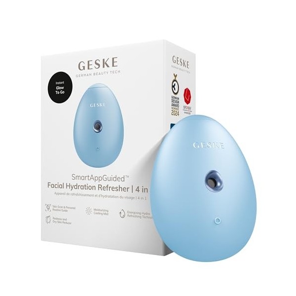 GESKE | SmartAppGuided™ Facial Hydration Refresher | 4 in 1 | Atomiseur deau | Vaporisateur facial | Vaporisation deau | Br C...