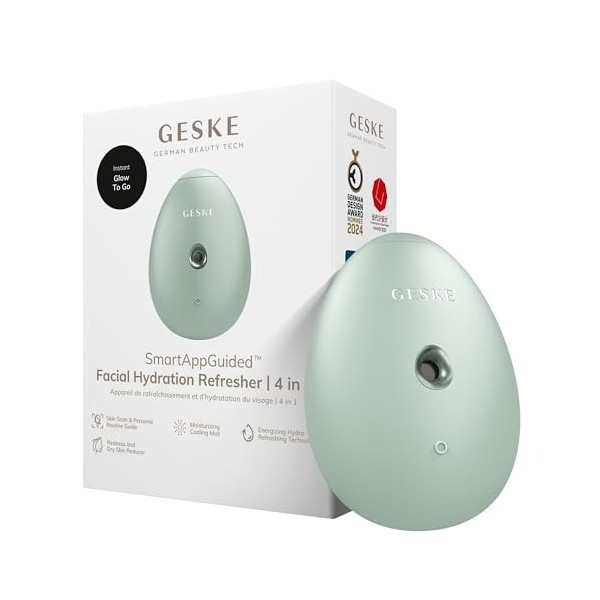 GESKE | SmartAppGuided™ Facial Hydration Refresher | 4 in 1 | Atomiseur deau | Vaporisateur facial | Vaporisation deau | Br C...
