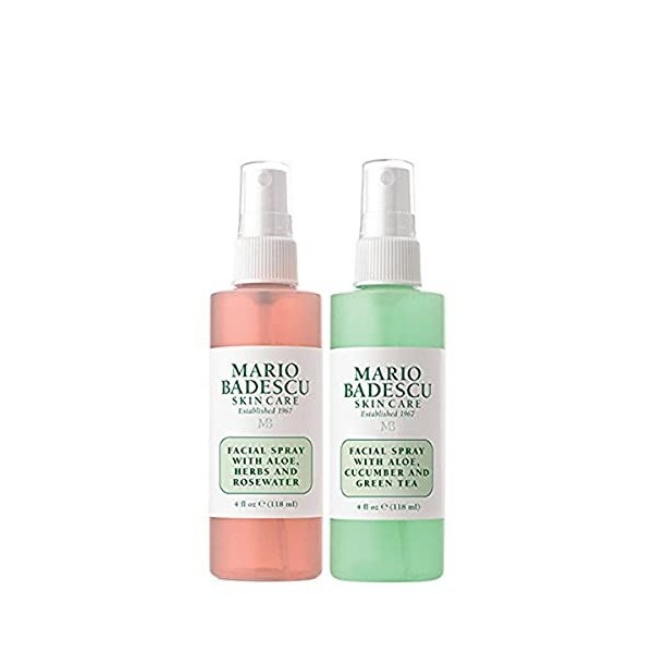 Mario Badescu Facial Spray with Rosewater & Facial Spray with Green Tea Duo