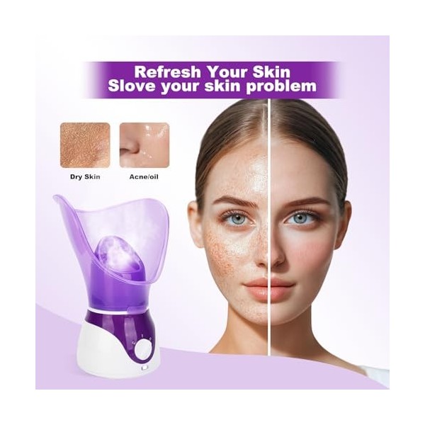 Leapiture Vapeur Visage Vaporisateur Sauna Spa Facial Brume Pulvérisateur Hydratant Aromathérapie Humidificateur pour la Mais