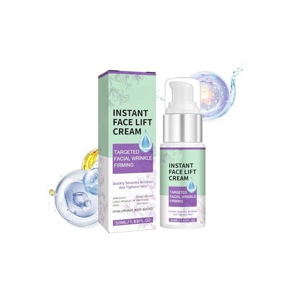 Creme Liftante Anti-Rides Instantané,Crème Délimination Instantanée des Rides,Réduit Les Rides,Crèmes Visage Anti-Rides Nuit