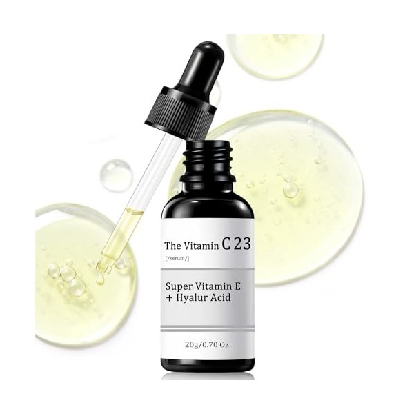 23% Vitamine C Serum Visage, Sérum Vitamine C avec vitamine e et Acide Hyaluronique, Serum Hydratant Visage, Améliore la Peau
